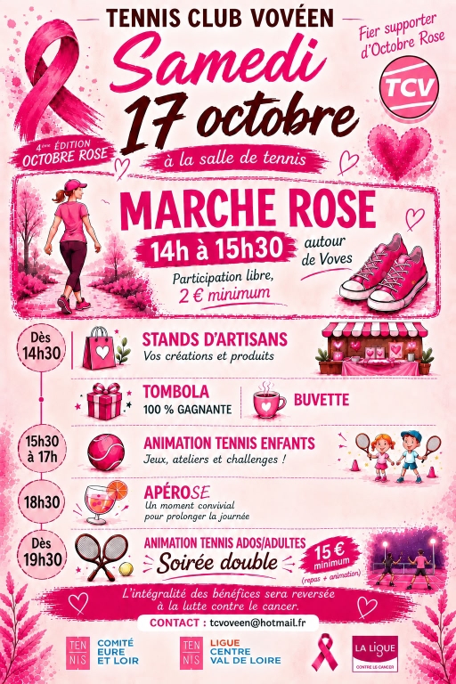 Octobre Rose au Tennis Club Vovéen