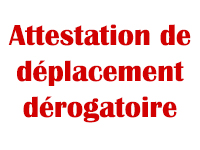 Attestation de déplacement dérogatoire