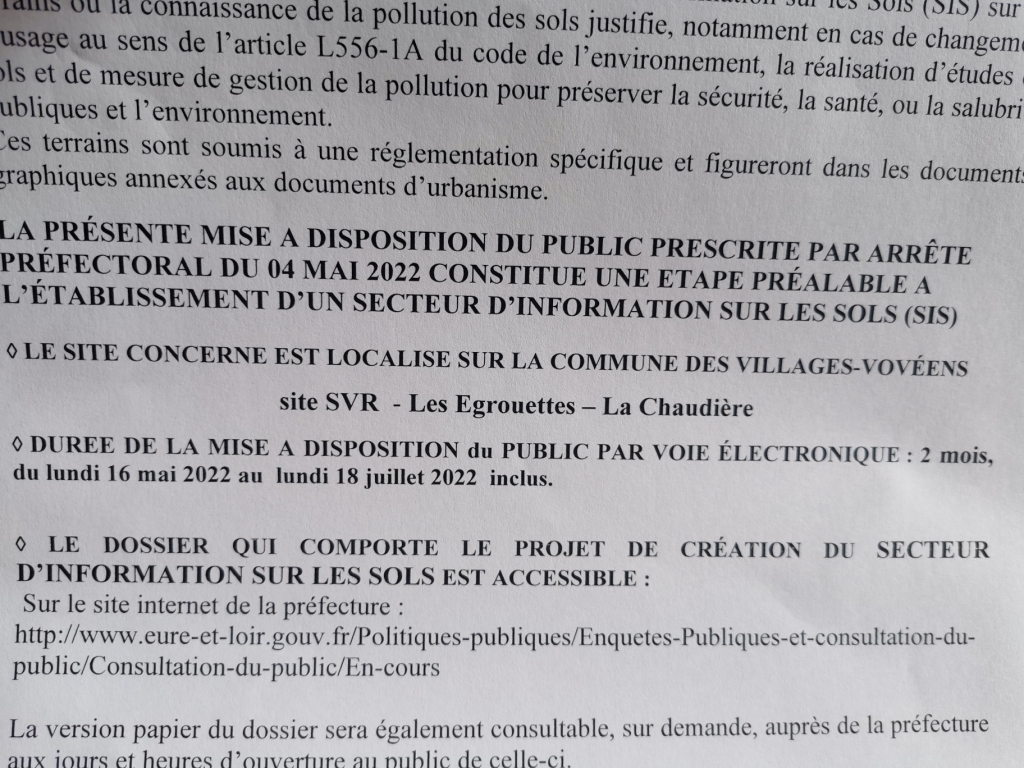 Avis de mise à dispo - SVR - Les Egrouettes - Lachaudière