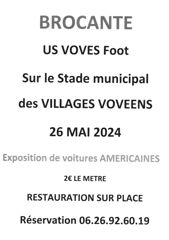 Brocante us voves foot